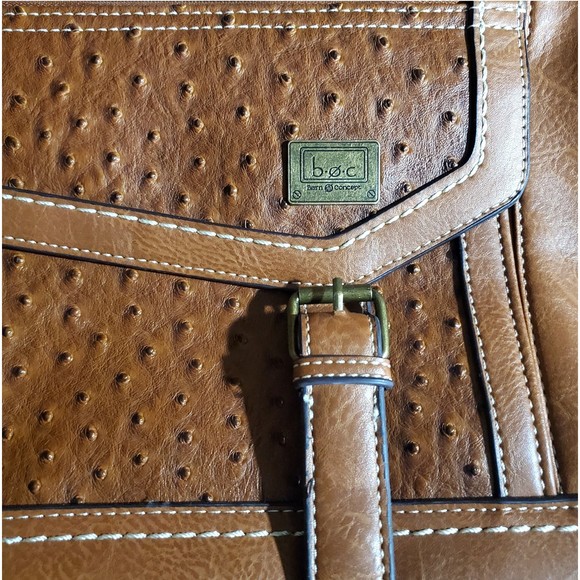 B.O.C. Born Concepts Medium Shoulder Bag Brown Faux Leather Pebbled Front - Picture 5 of 10